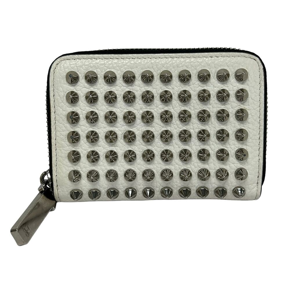 Christian Louboutin Panettone Coin Case White Silver Leather Hardware